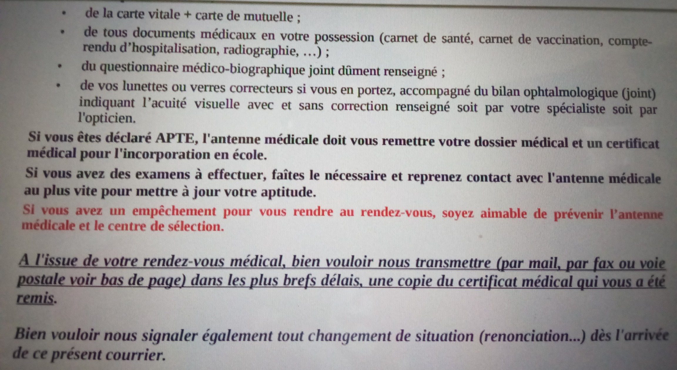 envoyer un certificat médical par mail exemple